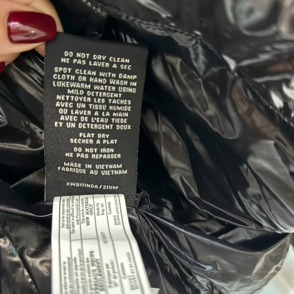 SAM. New York Glossy Down Puffer Jacket L Black/Charcoal | $395 Retail - Picture 5 of 10